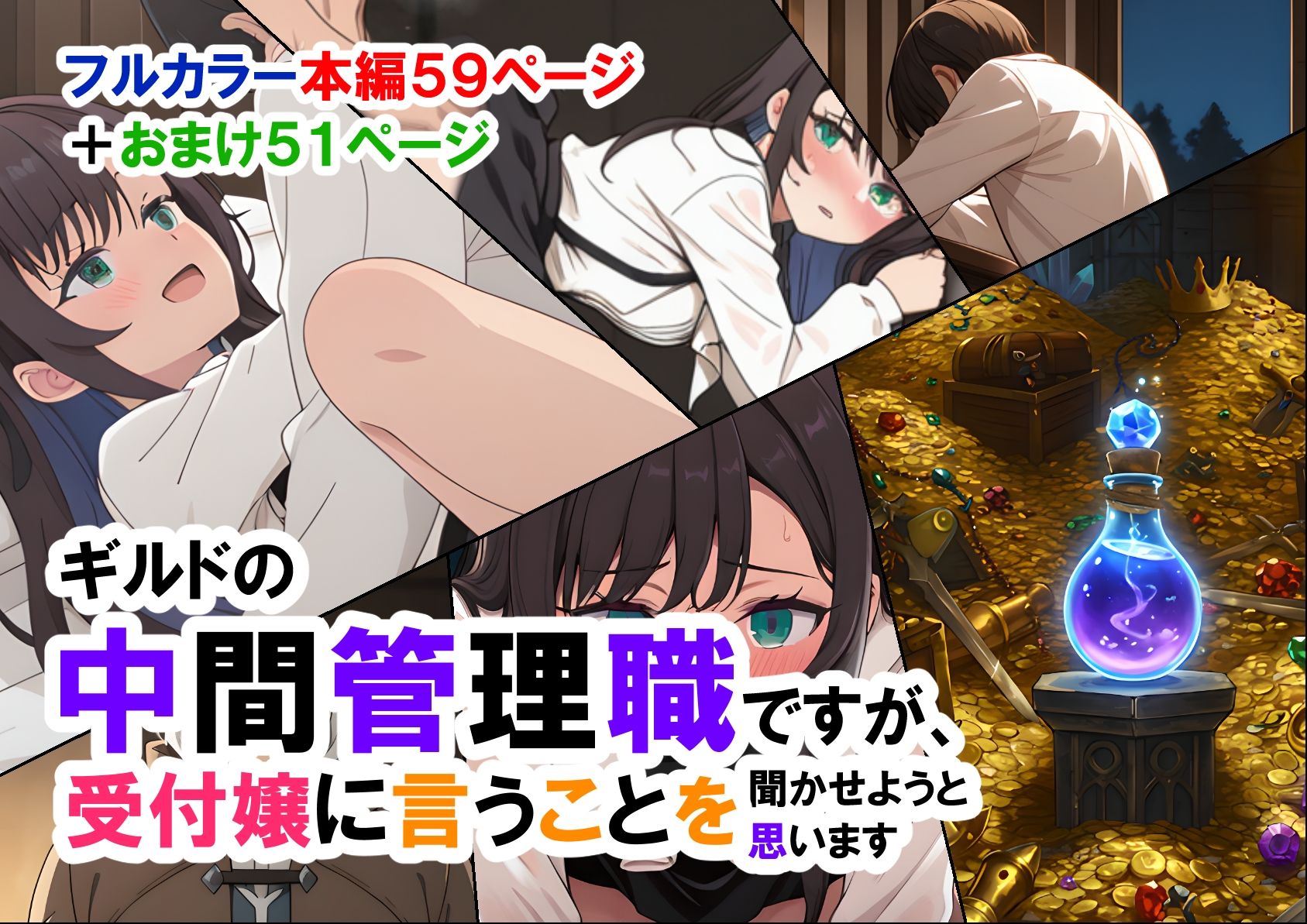 (AIマンガ本文59ページ+おまけ51ページ)ギルドの中間管理職ですが、受付嬢に言うことを聞かせようと思います 画像1