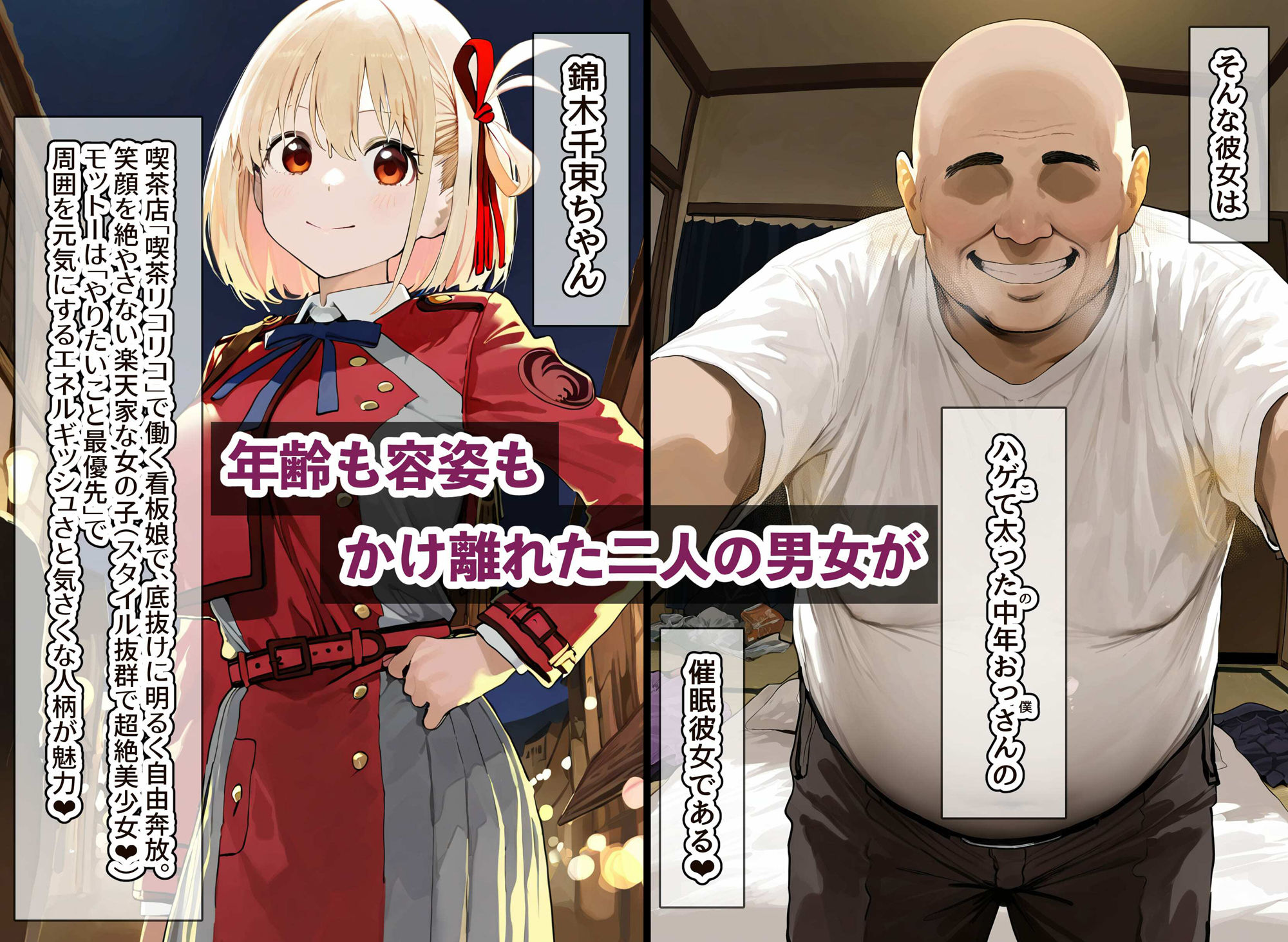 天才エージェント美少女・錦木千束ちゃんと冴えないキモデブおじさんの催●から始まる恋〜二人の男女は夫婦となり永遠の愛へ〜 画像1